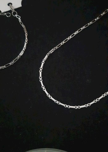 Çelik 2 mm Siyah Dikdörtgen Model Erkek Kolye - Görsel 3