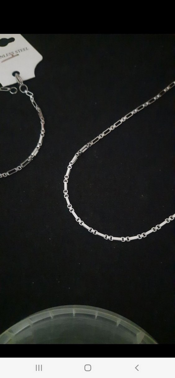 Çelik 2 mm Siyah Dikdörtgen Model Erkek Kolye - Görsel 3