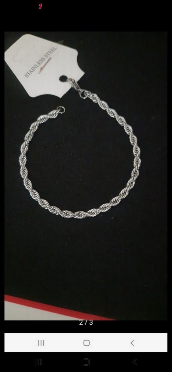 Çelik burgu Model Erkek bileklik 3 mm - Görsel 2