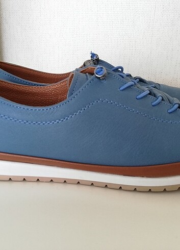 38 Beden mavi Renk Dekoratif bağcıklı ortopedik taban ayakkabı