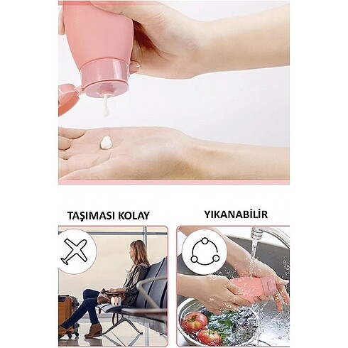 universal Beden Doldurulabilir seyahat tipi çantalı şişe seti