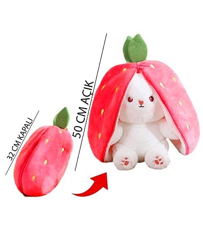  Peluş çilek tavşan çanta