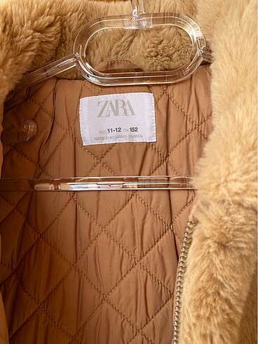 11-12 Yaş Beden camel Renk Zara Çocuk Kürk