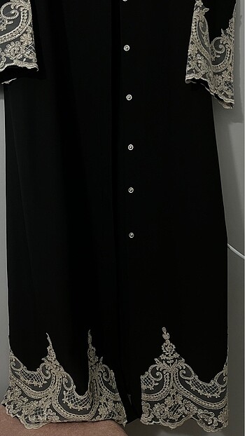 42 Beden siyah Renk DANTELLİ ABAYA/FERACE