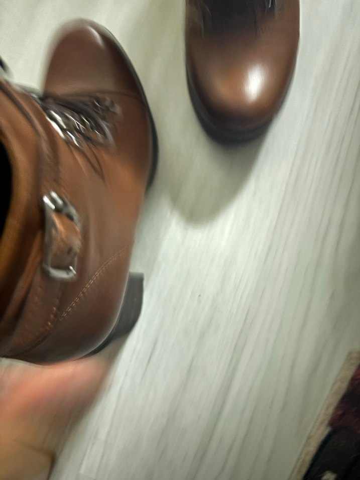 Kahverengi Deri Tokalı Biker Uzun Topuklu bot - Görsel 2