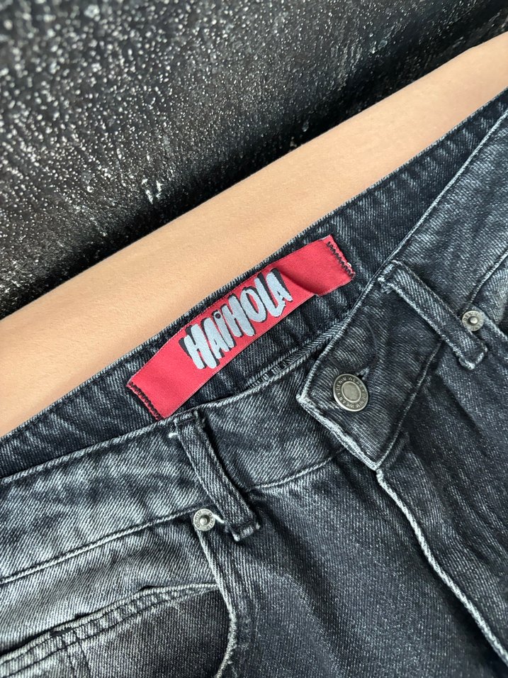 Antrasit Haihola Yirtik detayli Gotik Pantolon - Görsel 3