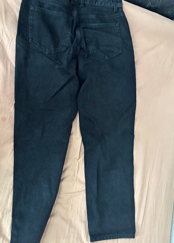 Siyah Bershka Rahat Kesim Kot Pantolon - Görsel 4