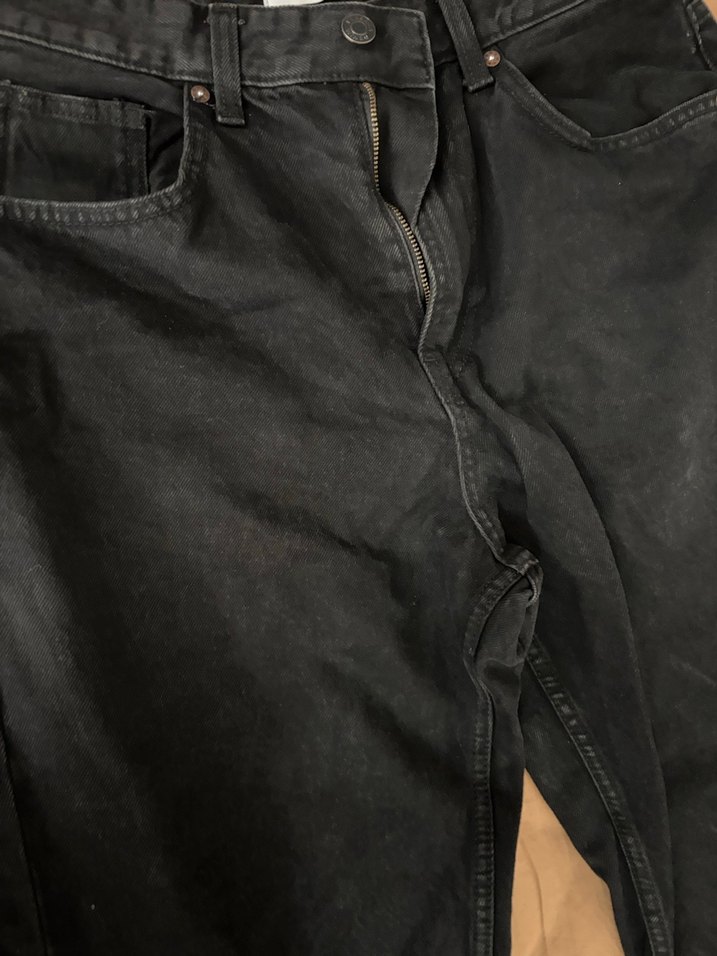 Siyah Bershka Rahat Kesim Kot Pantolon - Görsel 2