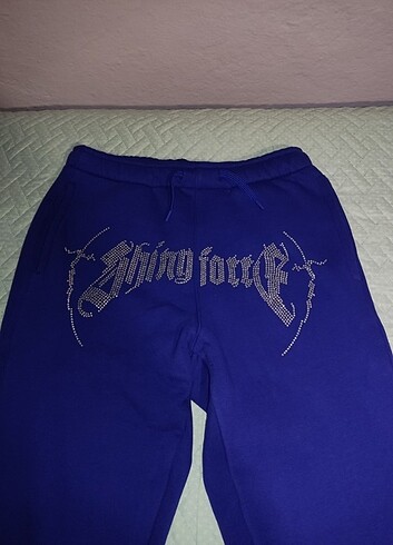 Shiny Force Darkness Blue Rhinestone Sweatpant 