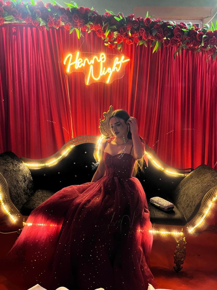 Koyu Kırmızı Drapeli Straplez Uzun Kadın Abiye - Görsel 2