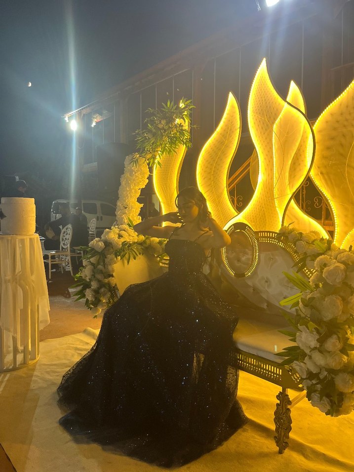 lacivert Straplez Gotik Uzun Abiye - Görsel 2