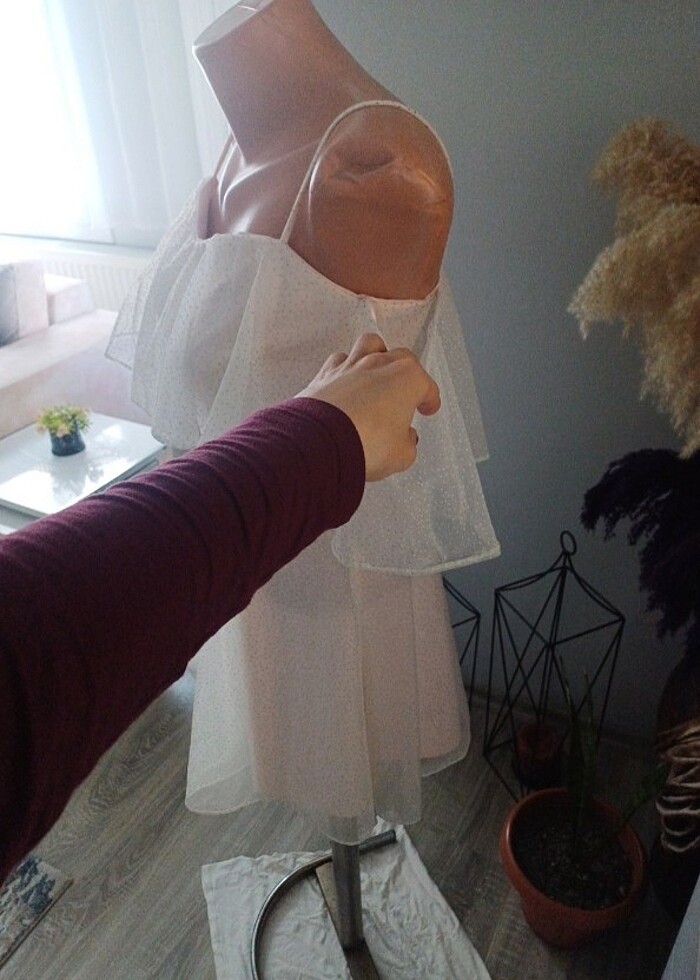 Toz pembe elbise - Görsel 2