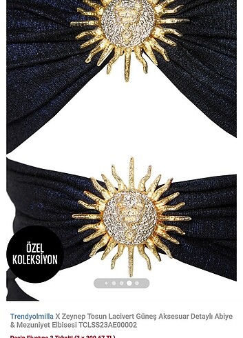 Lacivert Güneş Aksesuar Detaylı Abiye
& Mezuniyet Elbisesi - Görsel 9