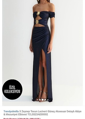 Lacivert Güneş Aksesuar Detaylı Abiye
& Mezuniyet Elbisesi - Görsel 10