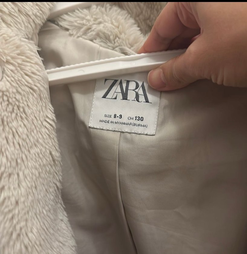 Zara Kız Çocuk Bej Peluş kaban 8-9 yaş 130 cm - Görsel 3