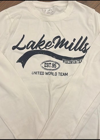 Beyaz Baskılı Uzun Kollu Kız Tişörtü 9-10 140 cm - Görsel 2