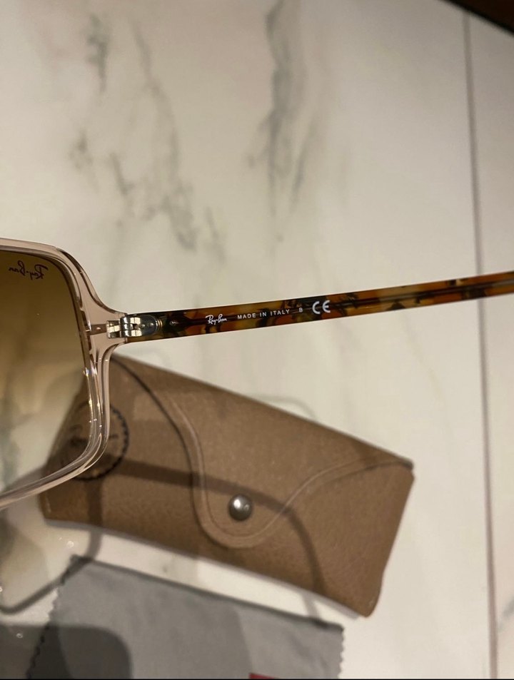 Şeffaf Bej Kadın Güneş Gözlüğü - Görsel 4