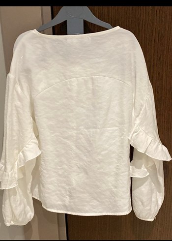 Beyaz Fırfırlı pamuklu kız çocuk 134 cm - Görsel 2