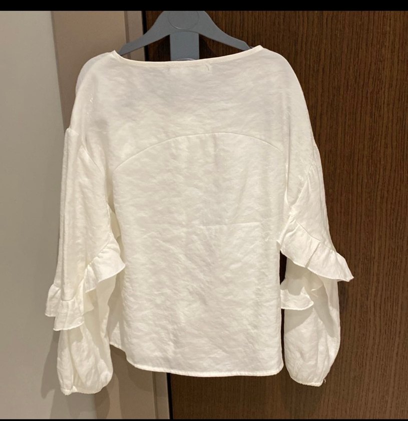 Beyaz Fırfırlı pamuklu kız çocuk 134 cm - Görsel 2