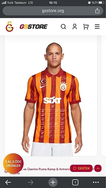 GALATASARAY 100. Yıl Tüm Takım İmzalı Orijinal Forma