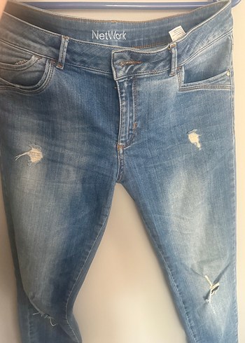 NetWork Mavi Düğmeli Kadın Denim Pantolon - Görsel 2