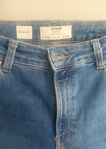 Kadın Mavi Bol Kesim Denim Pantolon - Görsel 3