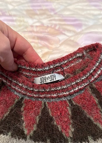 Bohem Uzun Kollu Gri Triko Kazak iskoç tarzı  - Görsel 2