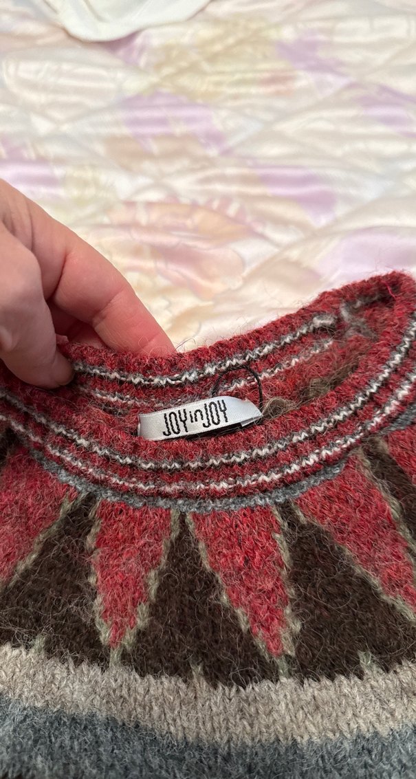 Bohem Uzun Kollu Gri Triko Kazak iskoç tarzı  - Görsel 2