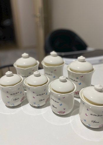  Beden Renk Kelebek desenli baharat takımı