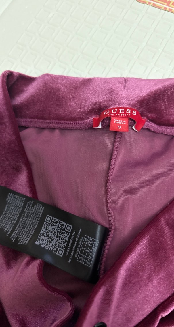 Bordo Kadın Midi Kadife Pantolon - Görsel 3