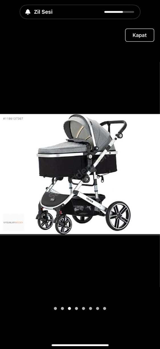 Gri Bebek Arabası ve Oto Koltuğu Seti - Görsel 3