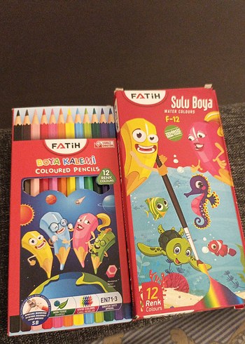 Beden Fatih 12 Renk Pastel Boya Kalemleri ve Sulu Boya Seti