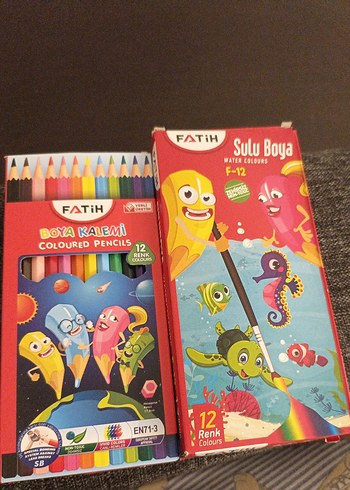 Beden Renk Fatih 12 Renk Pastel Boya Kalemleri ve Sulu Boya Seti
