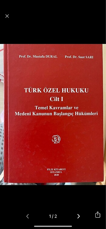 Türk özel hukuku cilt 1