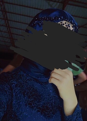 Simli tesettür abiye elbise