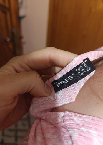 Pilise Detaylı Pembe elbise - Görsel 5