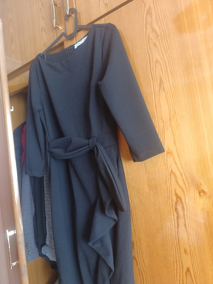 Düğmeli Siyah Midi Bluz - Görsel 2