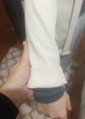 Gri Pamuklu Uzun Kollu Kadın Blazer ceket - Görsel 3