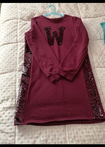 10 Yaş Beden bordo Renk LCW 10-11 YAŞ SWEATSHİRT ELBİSE