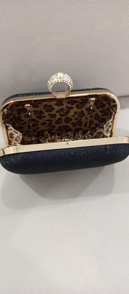 Kemer Tokalı Siyah  Kadın Portföy Çanta - Görsel 5