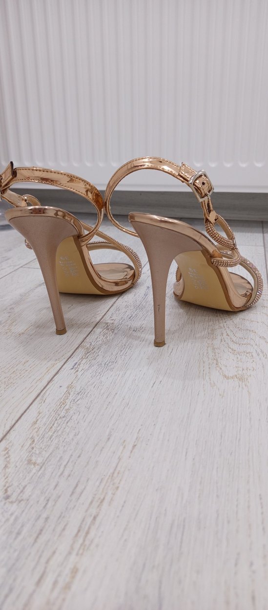 Rose gold Renkli Taşlı Stiletto Abiye Ayakkabı - Görsel 3