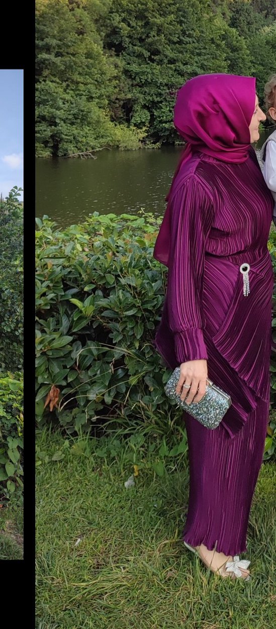 Fuşya Piliseli Uzun Kollu Kadın Elbise - Görsel 4