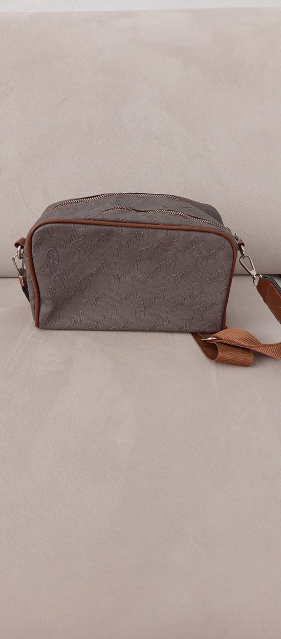 Kahverengi Deri Yılan Desenli Çapraz Çanta - Görsel 2