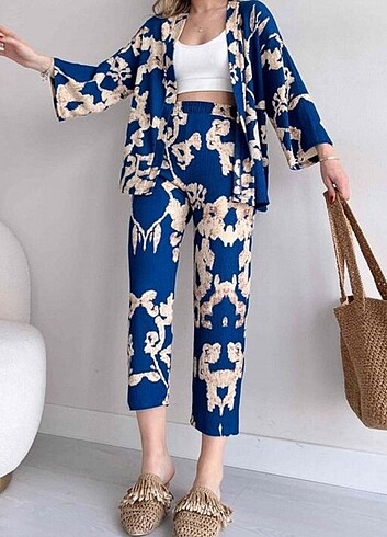 Mavi kimono takım 
