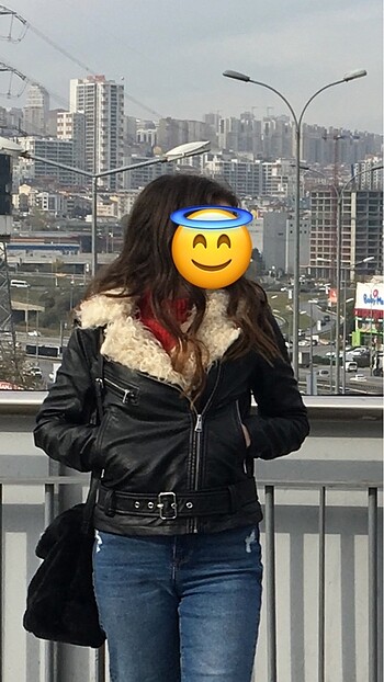 Mavi tüylü ceket