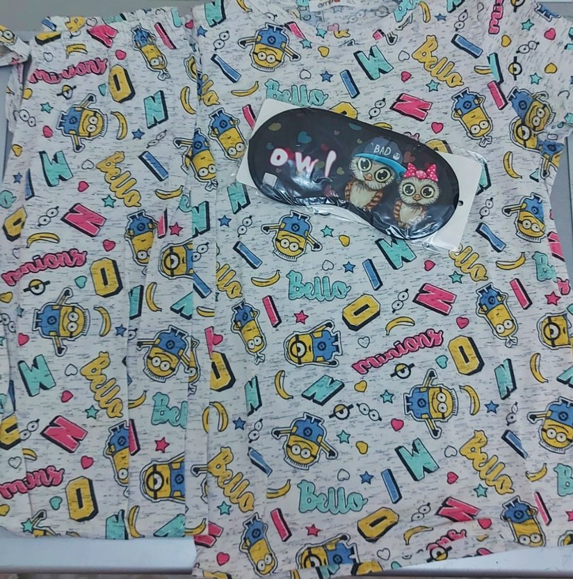 Mavi Baskılı Pop Kültür Pijama takımları - Görsel 2