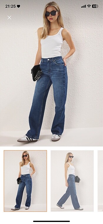 lacivert paçası bol pantalon