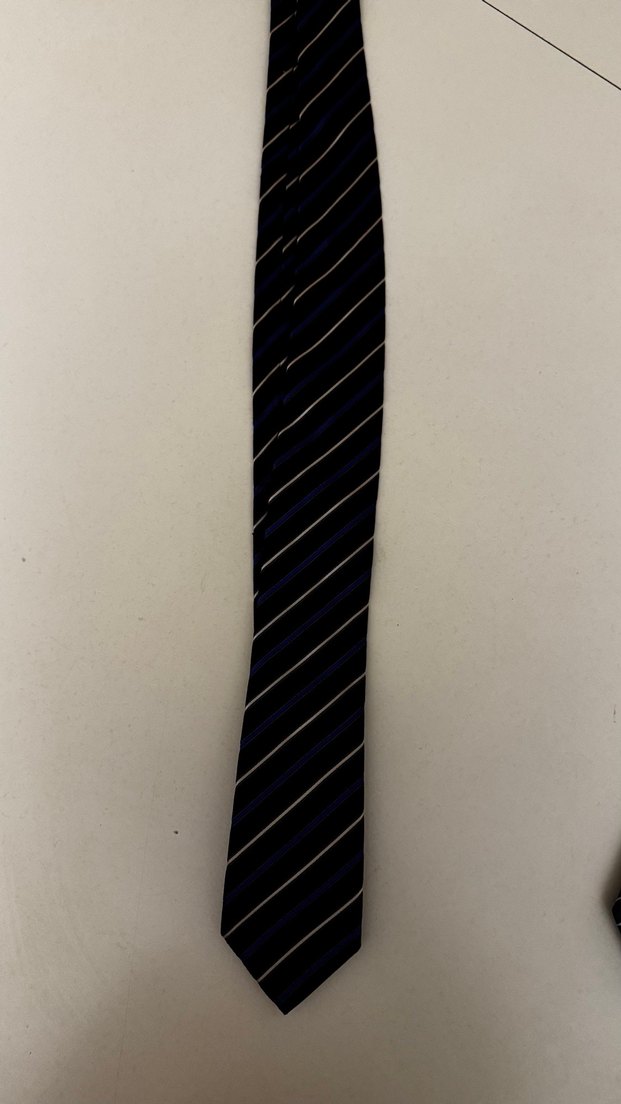 Siyah Çizgili Erkek Kravat - Görsel 2