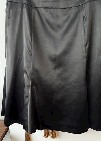 Siyah Kadın Saten Blazer Ceket ve etek takım - Görsel 3