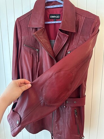 xl Beden bordo Renk Derimod Deri ceket